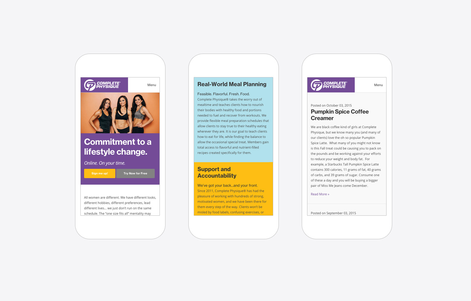 Website - Interior Pages (Detail), Mobile View