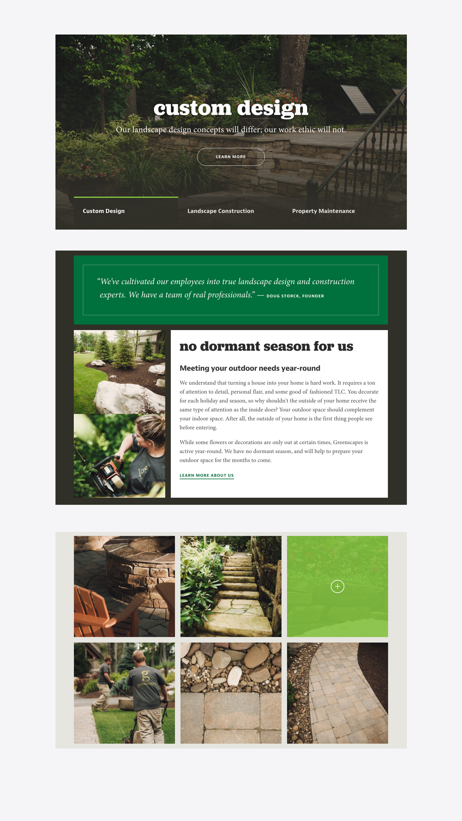 Website - Interior Pages, Desktop View