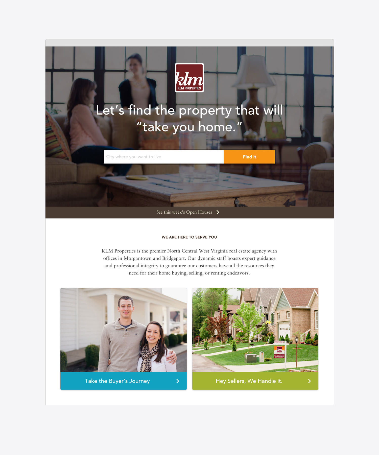 Website - Home, Desktop View