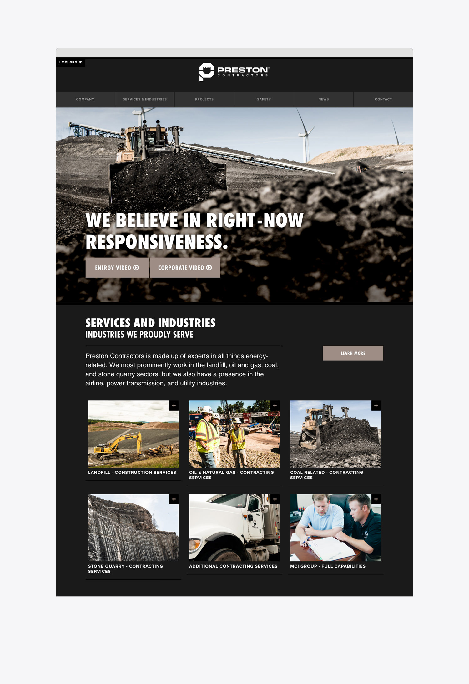 Website - Home, Desktop View